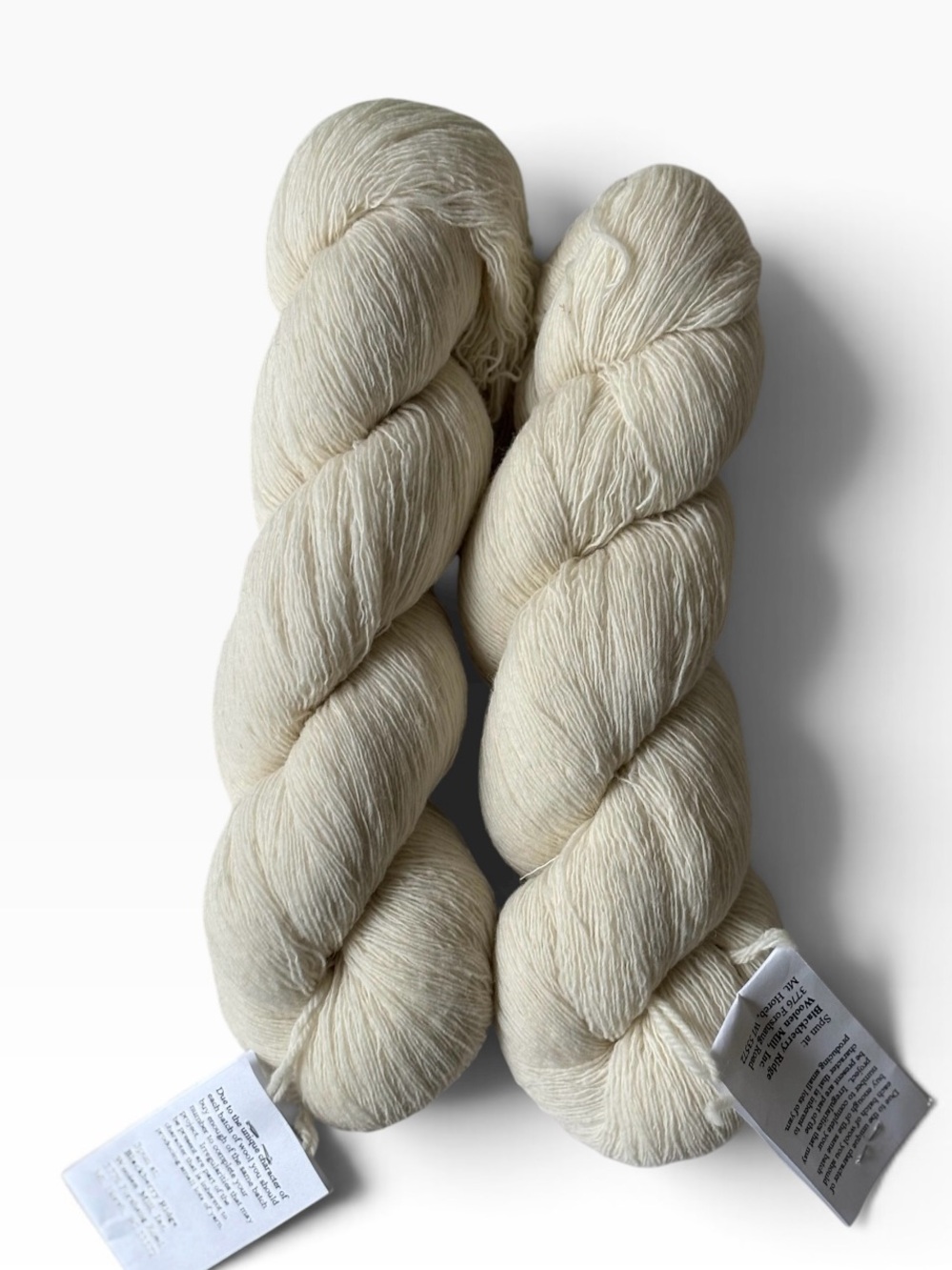 Blackberry Ridge Woolen Mill Yarn Lot 2 Skeins Natural Wool Wisconsin Spun